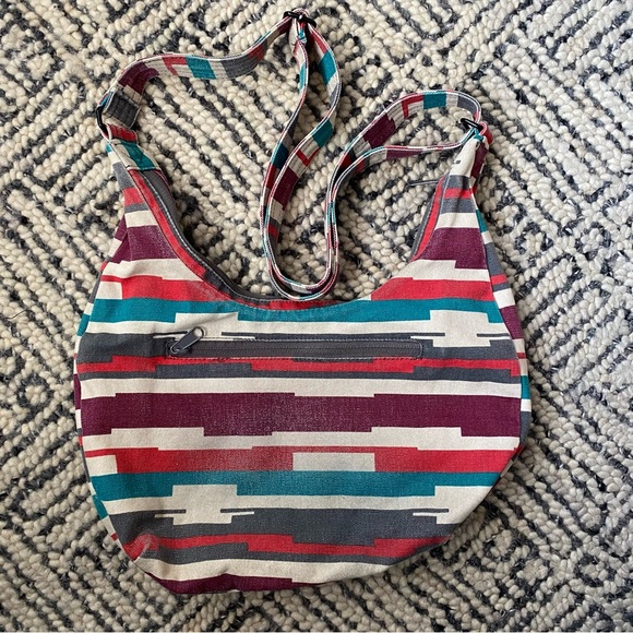 KAVU Women's Geometric Shoulder Bag - Red, Teal, Gray - Picture 5 of 10